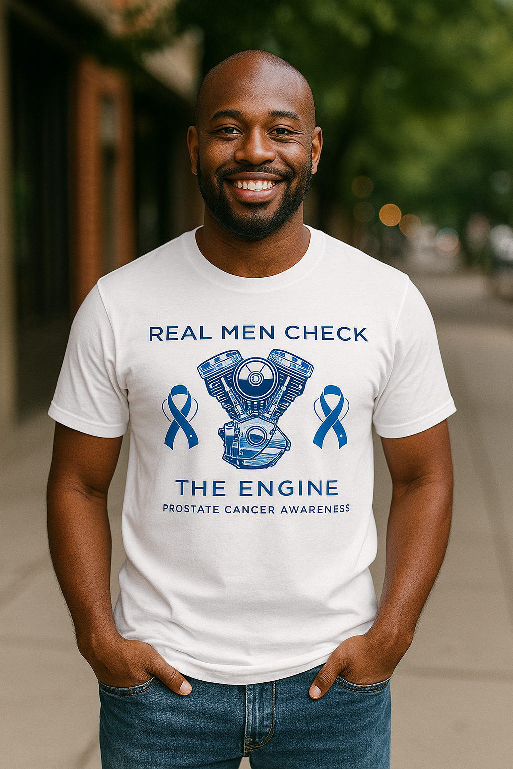 Real Men Check the Engine - Prostate Cancer Awareness Unisex Heavy Cotton Tee