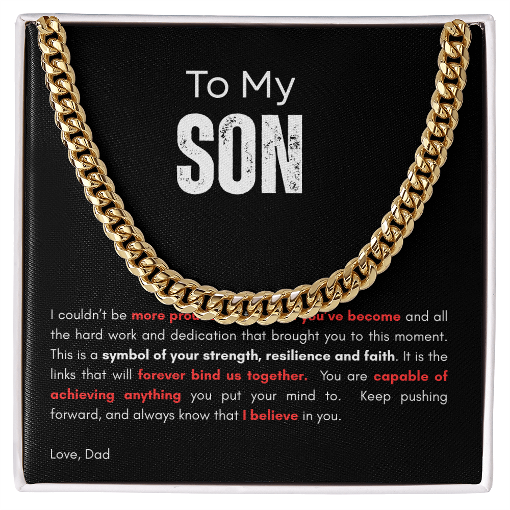 Cuban Link Necklace _ To My Son_ "The Link That Bind Us Together"