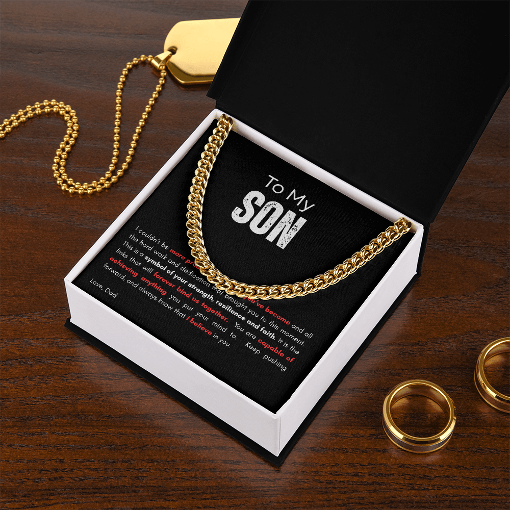 Cuban Link Necklace _ To My Son_ "The Link That Bind Us Together"