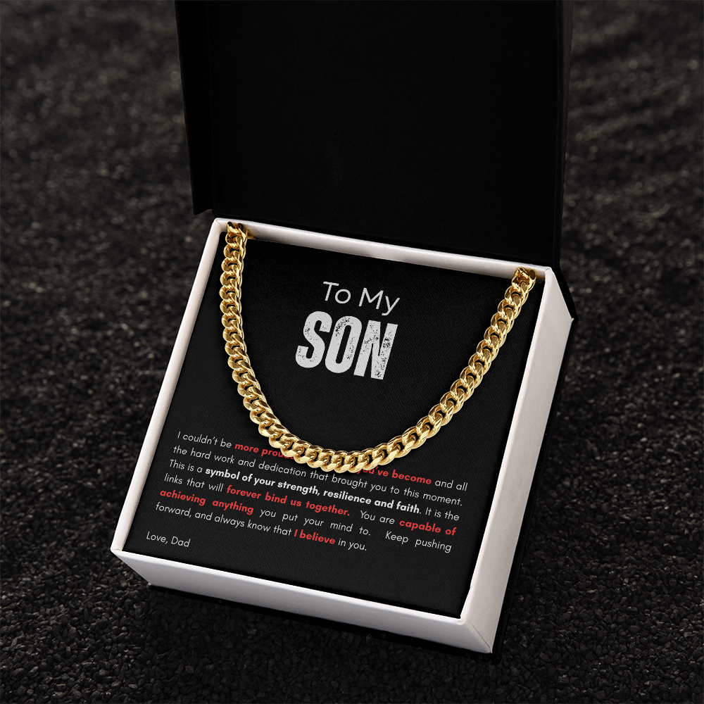 Cuban Link Necklace _ To My Son_ "The Link That Bind Us Together"