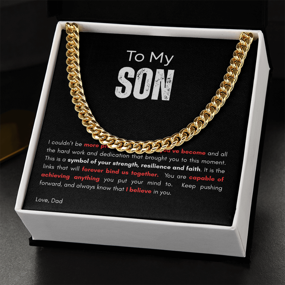 Cuban Link Necklace _ To My Son_ "The Link That Bind Us Together"