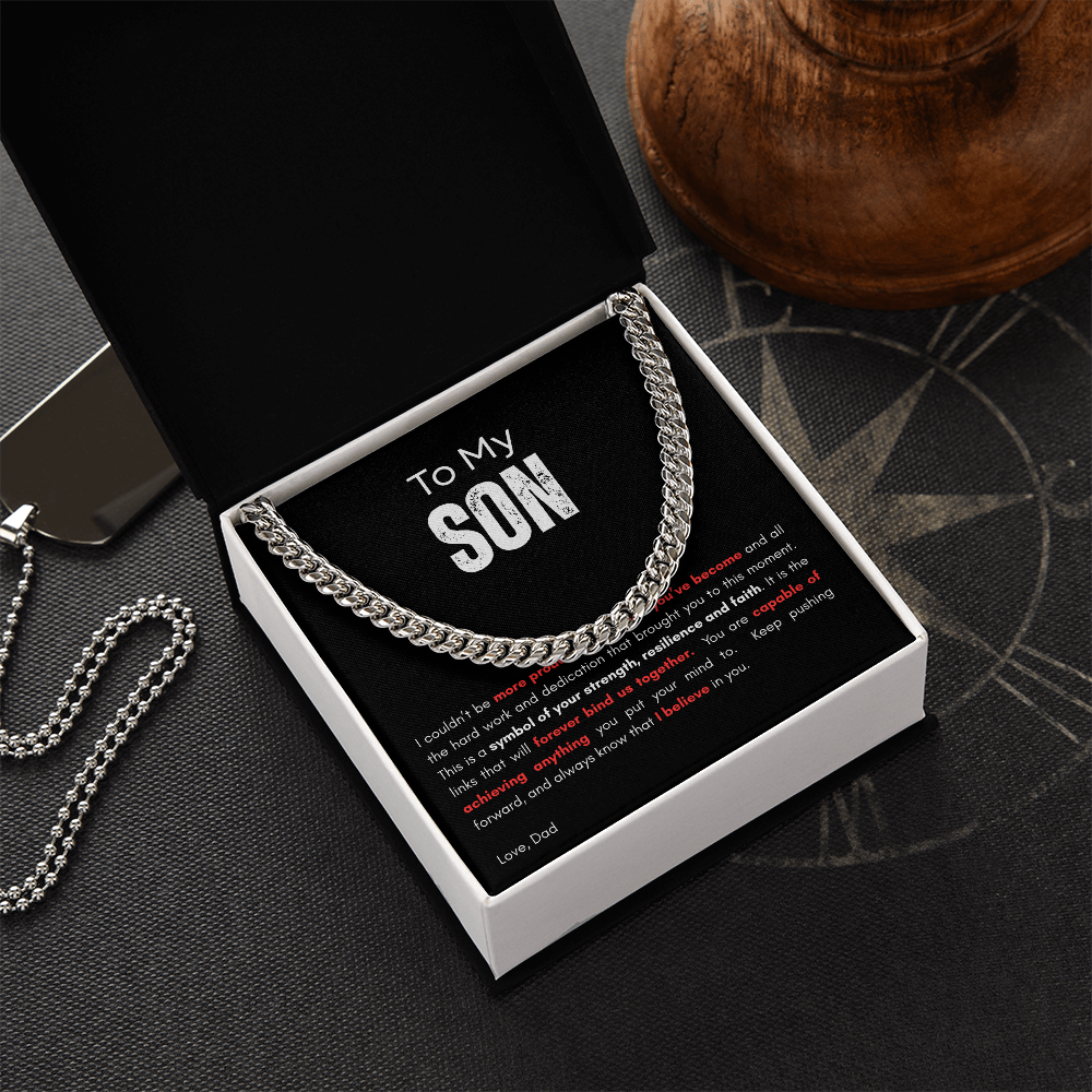 Cuban Link Necklace _ To My Son_ "The Link That Bind Us Together"