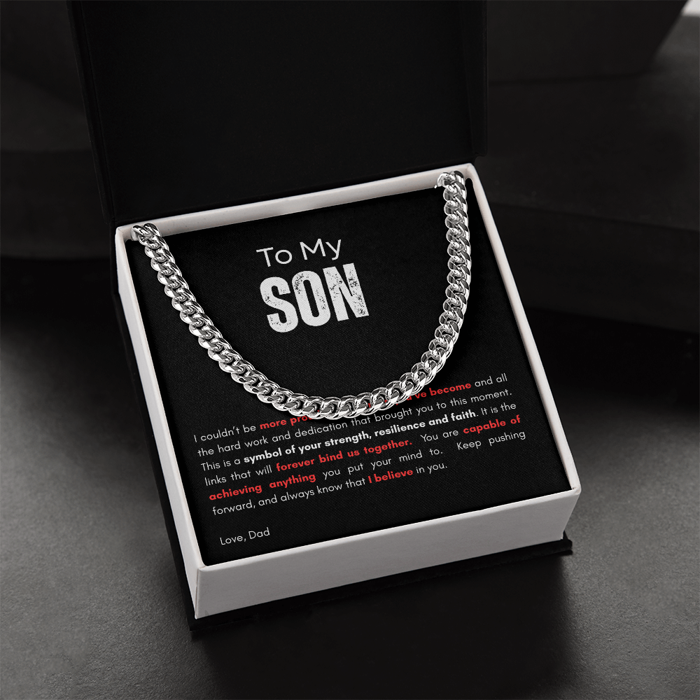 Cuban Link Necklace _ To My Son_ "The Link That Bind Us Together"