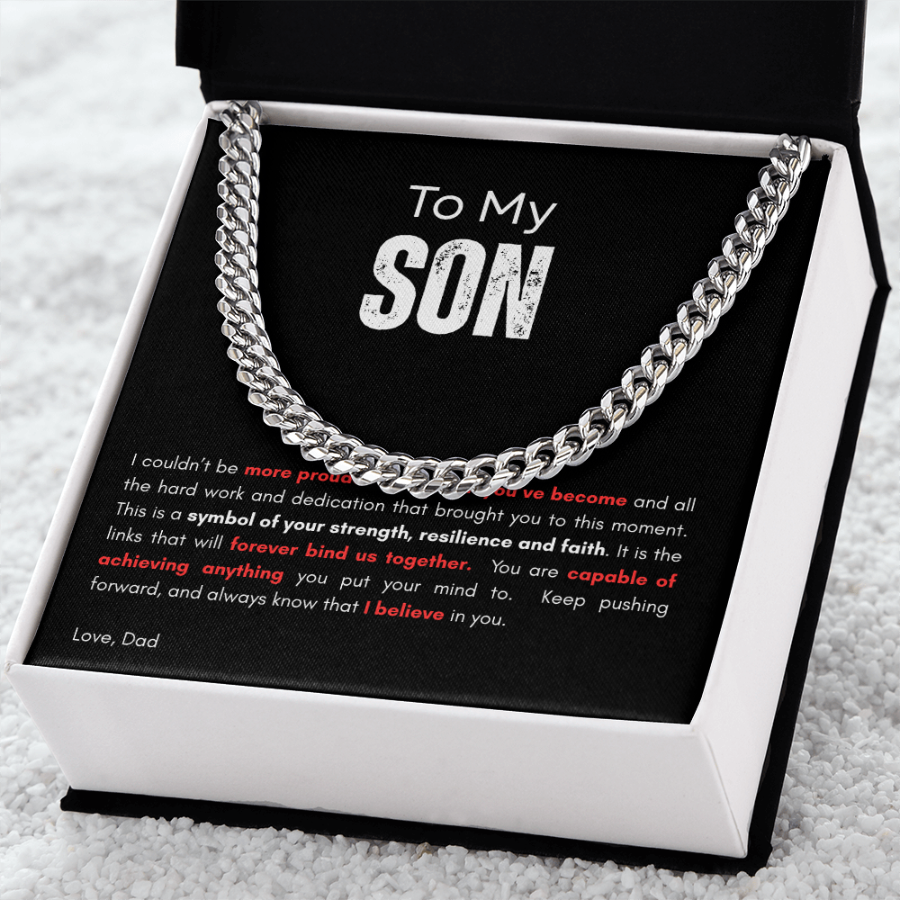 Cuban Link Necklace _ To My Son_ "The Link That Bind Us Together"