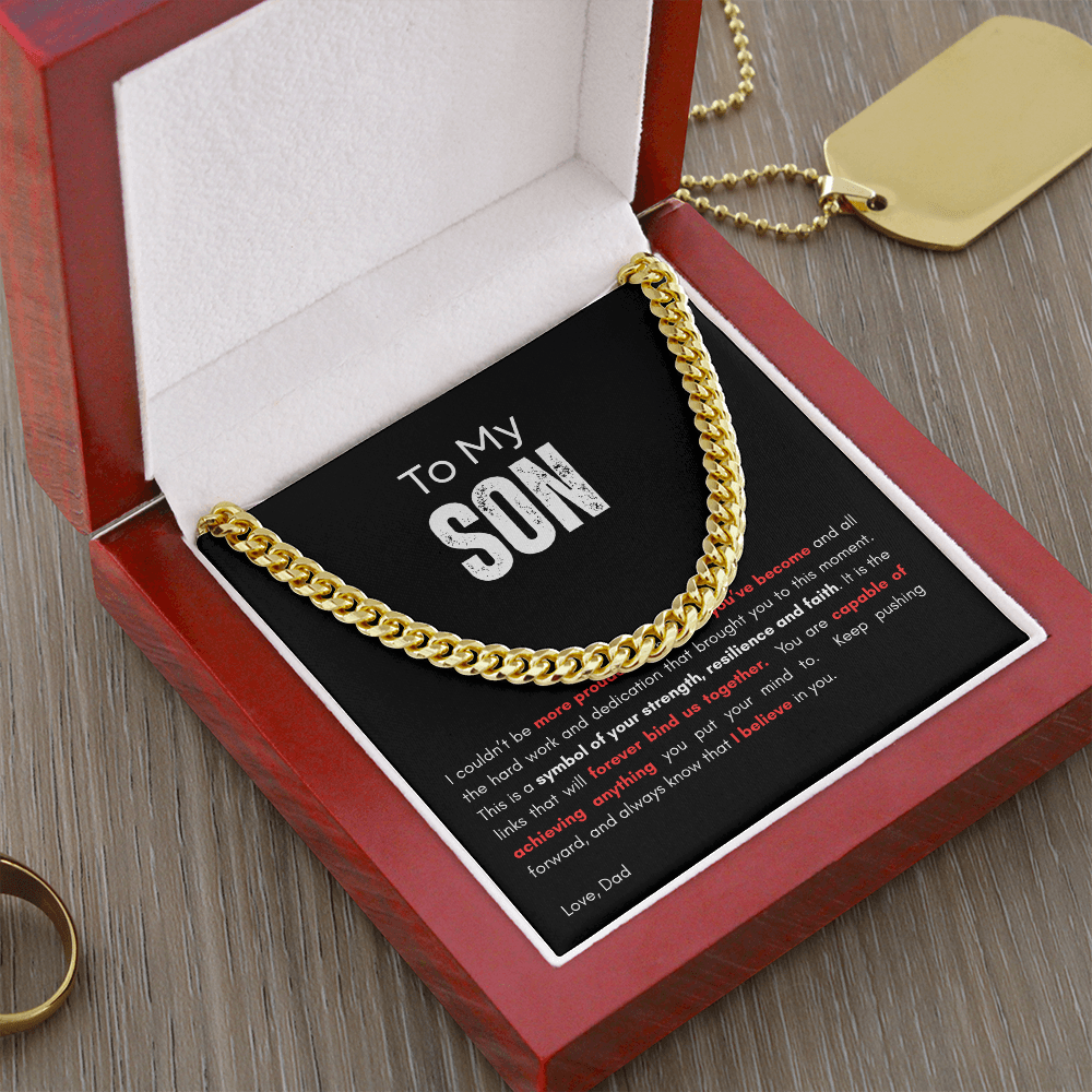 Cuban Link Necklace _ To My Son_ "The Link That Bind Us Together"