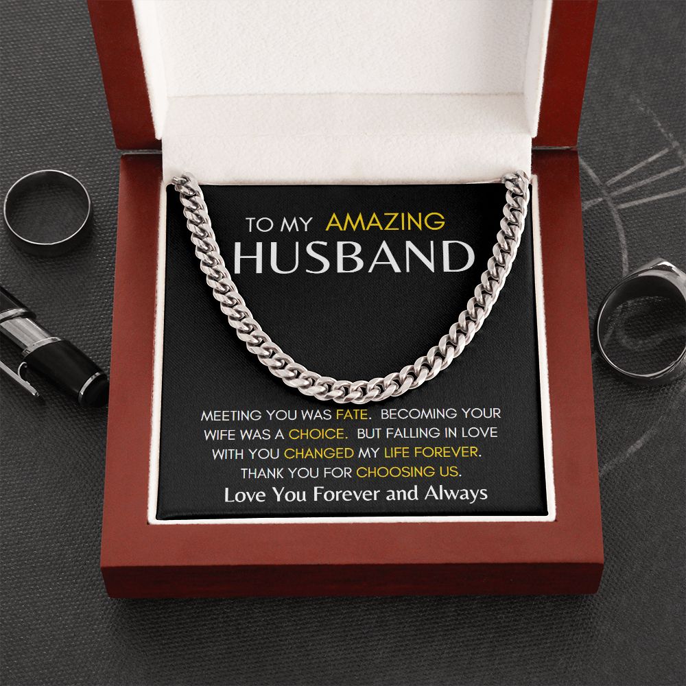 To My Husband Meeting You Was Fate - Cuban Chain Link Necklace