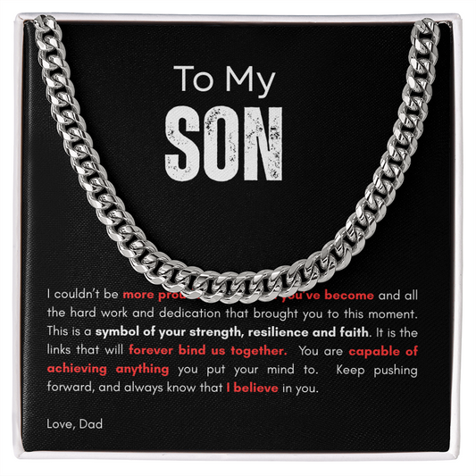 Cuban Link Necklace _ To My Son_ "The Link That Bind Us Together"