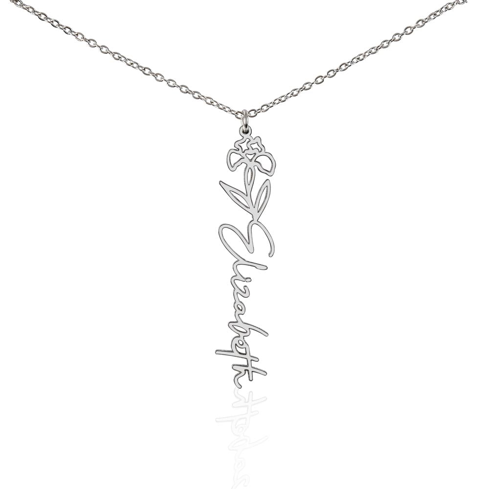 Wrapped in Petals - Customized Flower Name Necklace