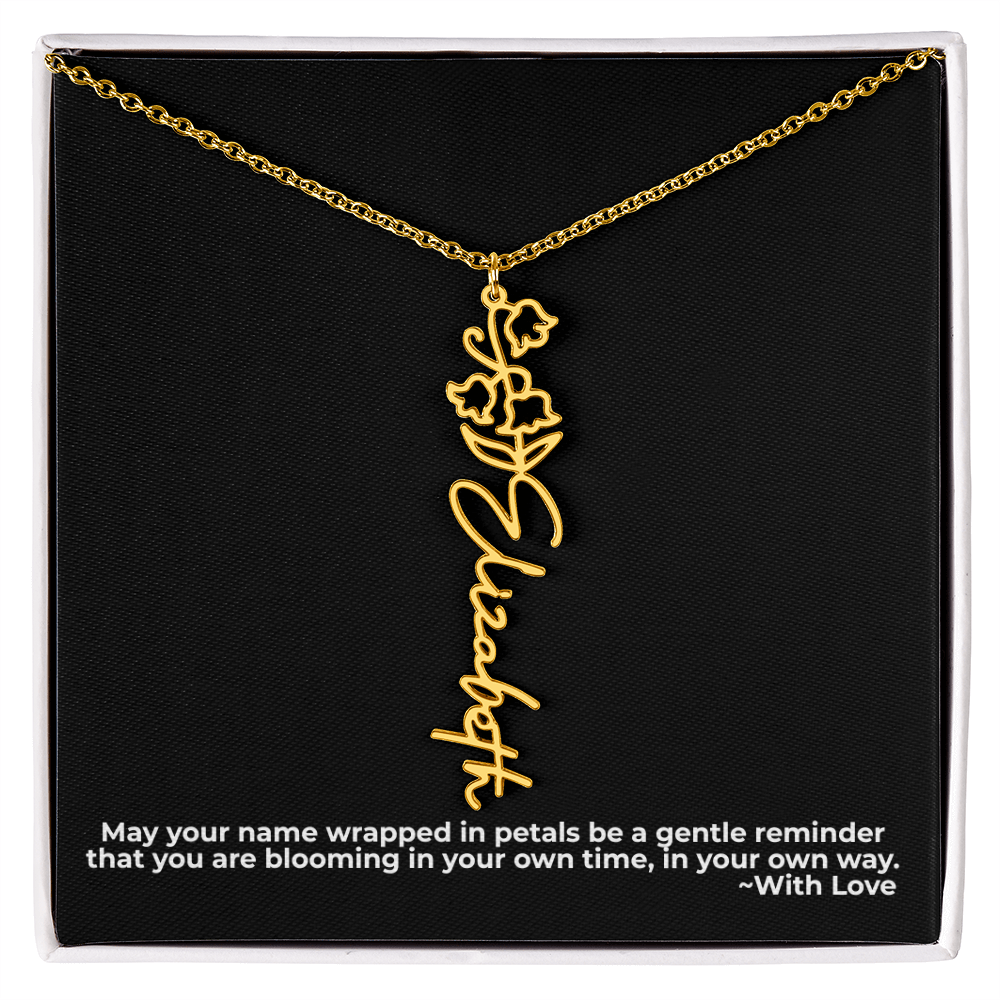 Wrapped in Petals - Customized Flower Name Necklace