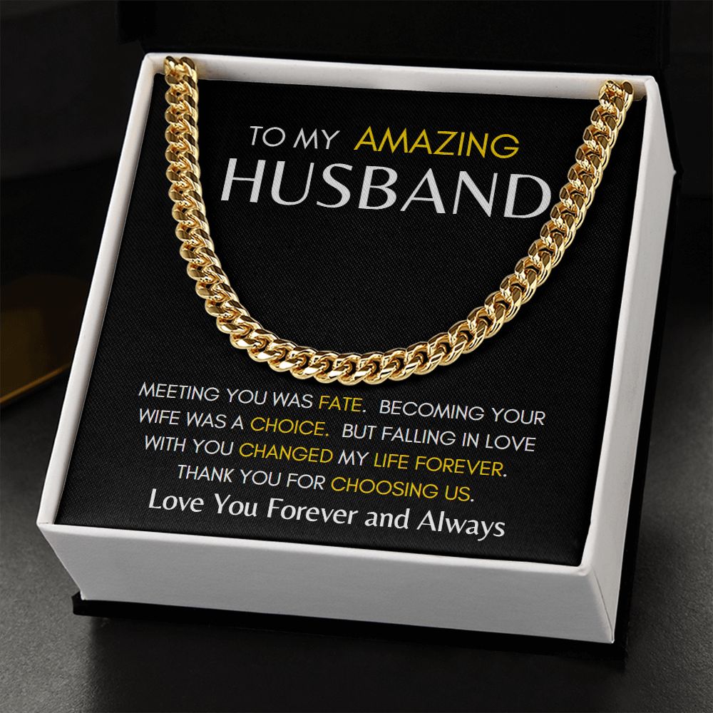 To My Husband Meeting You Was Fate - Cuban Chain Link Necklace